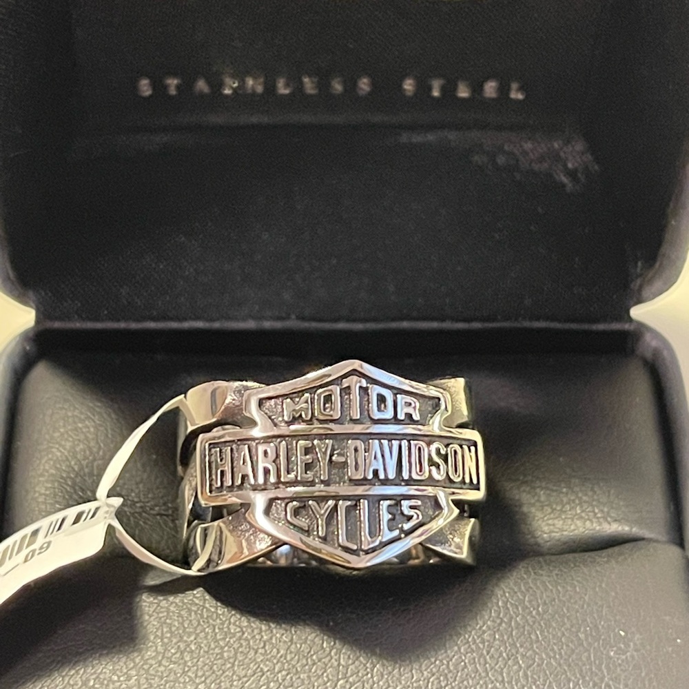Harley Davidson Steel bar and shield chain ring